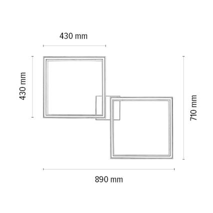 Plafoniera LED dimmerabile RAMME 2xLED/24W/230V quercia