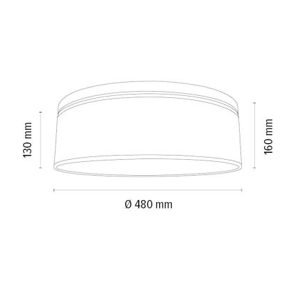 Plafoniera BENITA 2xE27/25W/230V diametro 48 cm color crema/quercia
