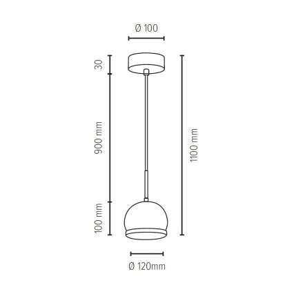 Lampadario LED a sospensione con filo BALL WOOD 1xGU10/5W/230V quercia opaco