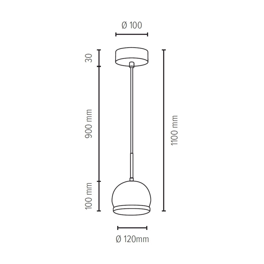 Lampadario LED a sospensione con filo BALL WOOD 1xGU10/5W/230V quercia opaco