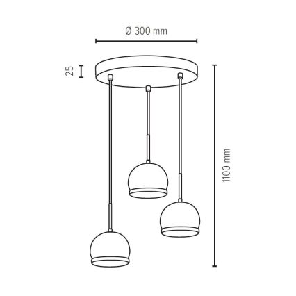 Lampadario LED a sospensione con filo BALL WOOD 3xGU10/5W/230V -  certificato FSC