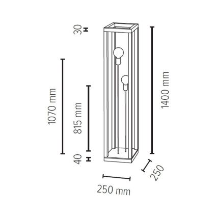 Lampada da terra KAGO 2xE27/60W/230V quercia opaco - certificato FSC