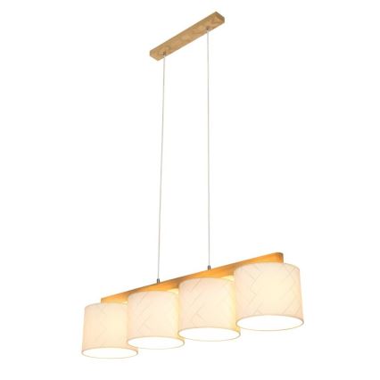 Lampadario a sospensione con filo PUNTO 4xE27/25W/230V quercia