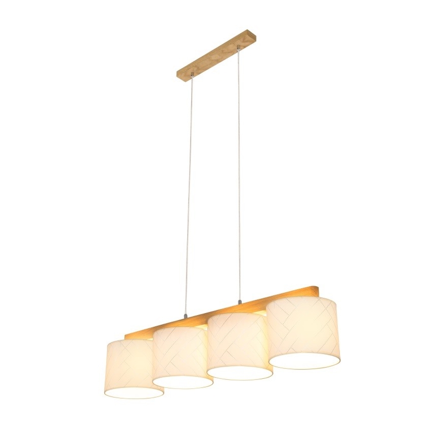 Lampadario a sospensione con filo PUNTO 4xE27/25W/230V quercia
