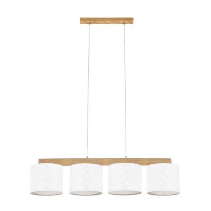 Lampadario a sospensione con filo PUNTO 4xE27/25W/230V quercia