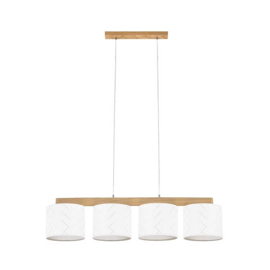 Lampadario a sospensione con filo PUNTO 4xE27/25W/230V quercia