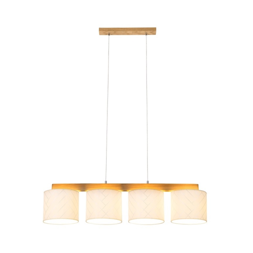 Lampadario a sospensione con filo PUNTO 4xE27/25W/230V quercia