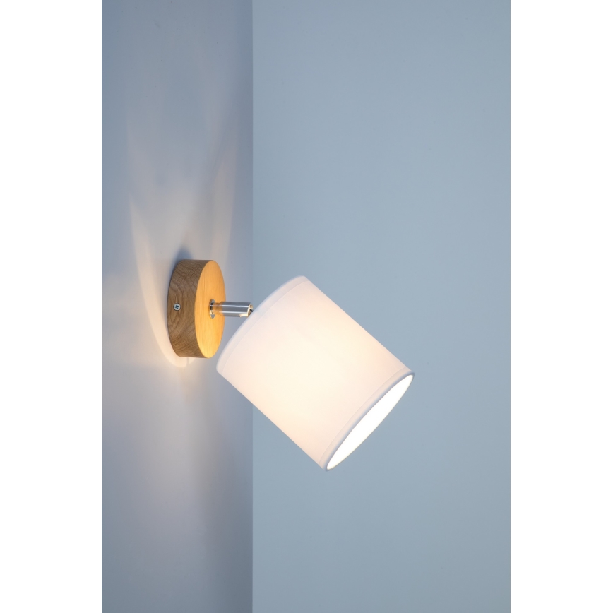 Faretto da parete APRILLIA 1xE27/25W/230V rovere bianco