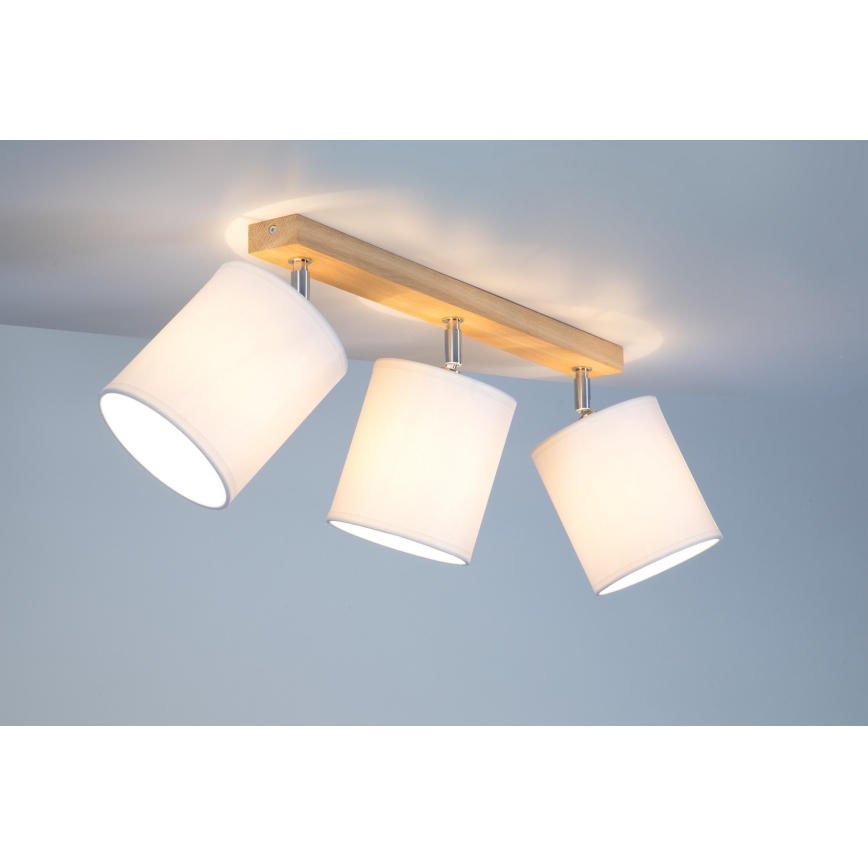 Faretto APRILLIA 3xE27/25W/230V quercia bianco