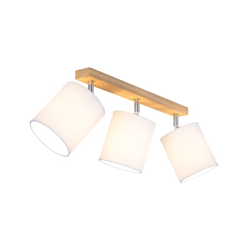 Faretto APRILLIA 3xE27/25W/230V rovere/bianco