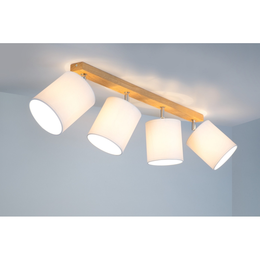 Faretto APRILLIA 4xE27/25W/230V quercia bianco