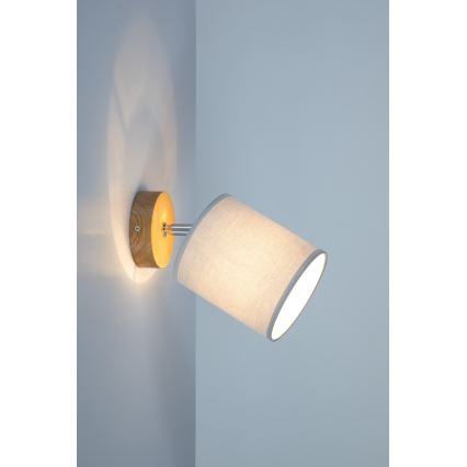 Faretto da parete APRILLIA 1xE27/25W/230V rovere grigio