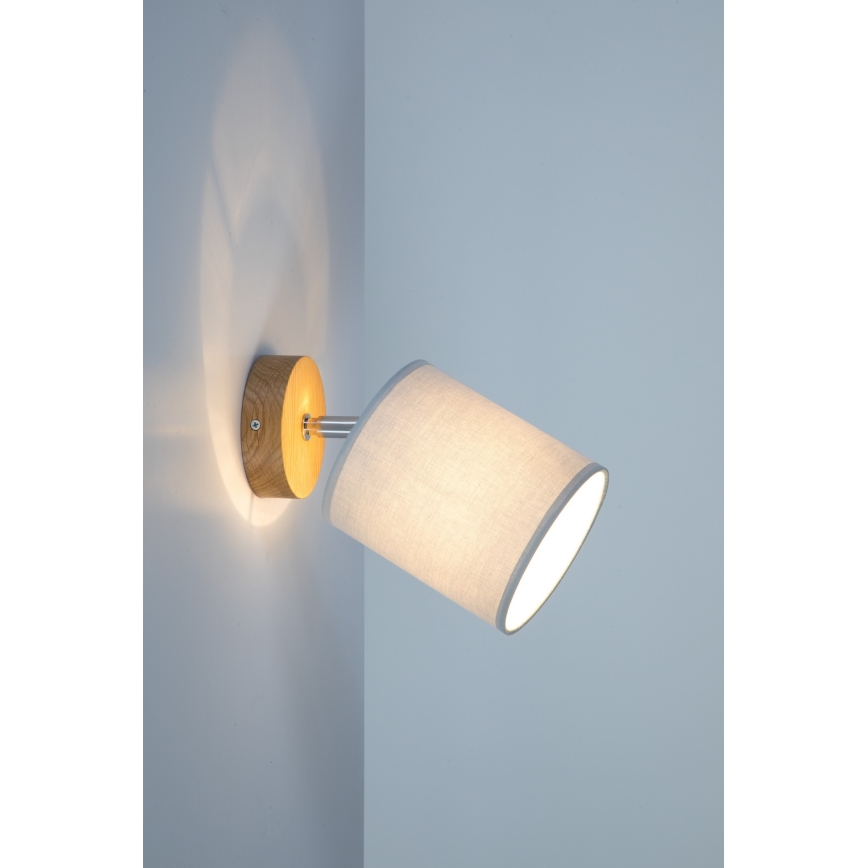 Faretto da parete APRILLIA 1xE27/25W/230V rovere grigio