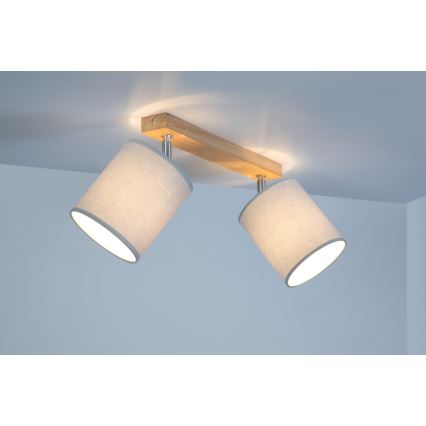 Faretto APRILLIA 2xE27/25W/230V quercia grigio