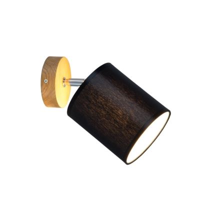 Faretto da parete APRILLIA 1xE27/25W/230V rovere/nero