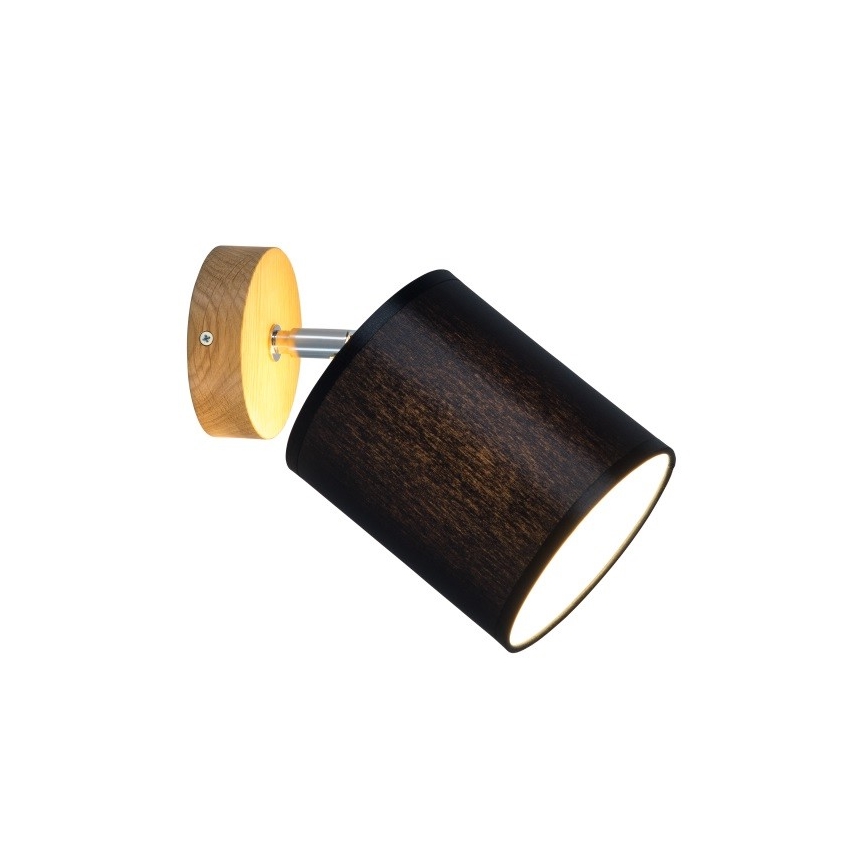 Faretto da parete APRILLIA 1xE27/25W/230V rovere/nero