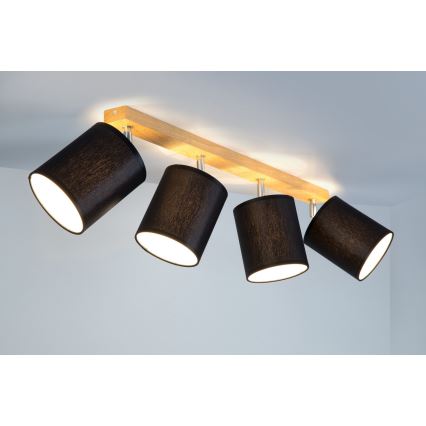 Faretto APRILLIA 4xE27/25W/230V quercia nero