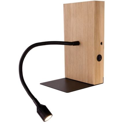 Applique da parete LED LECTOR LED/2,5W/230V USB rovere