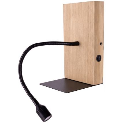 Applique da parete LED LECTOR LED/2,5W/230V USB rovere