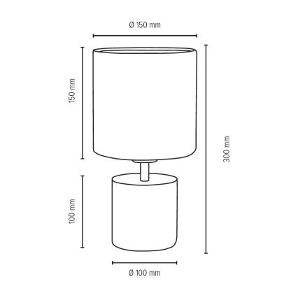 Lampada da tavolo STRONG ROUND 1xE27/25W/230V calcestruzzo - certificato FSC