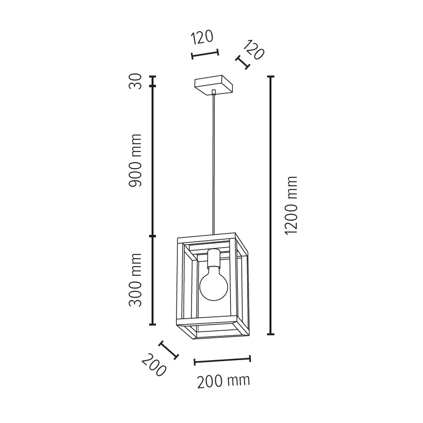 Lampadario a sospensione con filo KAGO 1xE27/60W/230V quercia opaco