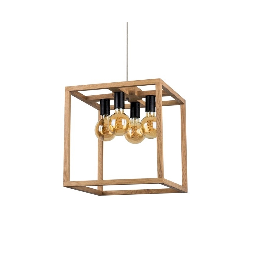 Lampadario a sospensione con filo KAGO 4xE27/60W/230V - certificato FSC