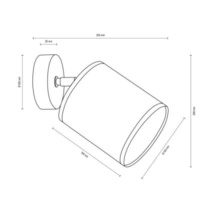 Faretto da parete BOHO 1xE27/25W/230V quercia- certificato FSC