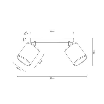 Faretto da binario BOHO 2xE27/25W/230V quercia- certificato FSC