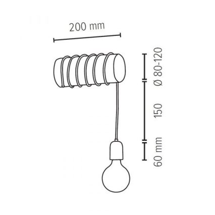 Applique TRABO 1xE27/60W/230V pino