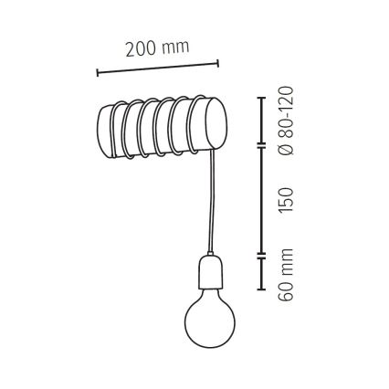 Applique TRABO 1xE27/25W/230V - certificato FSC