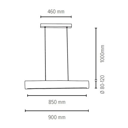 Lampadario a sospensione con filo LED dimmerabile LUCAS LED/25,5W/230V pino