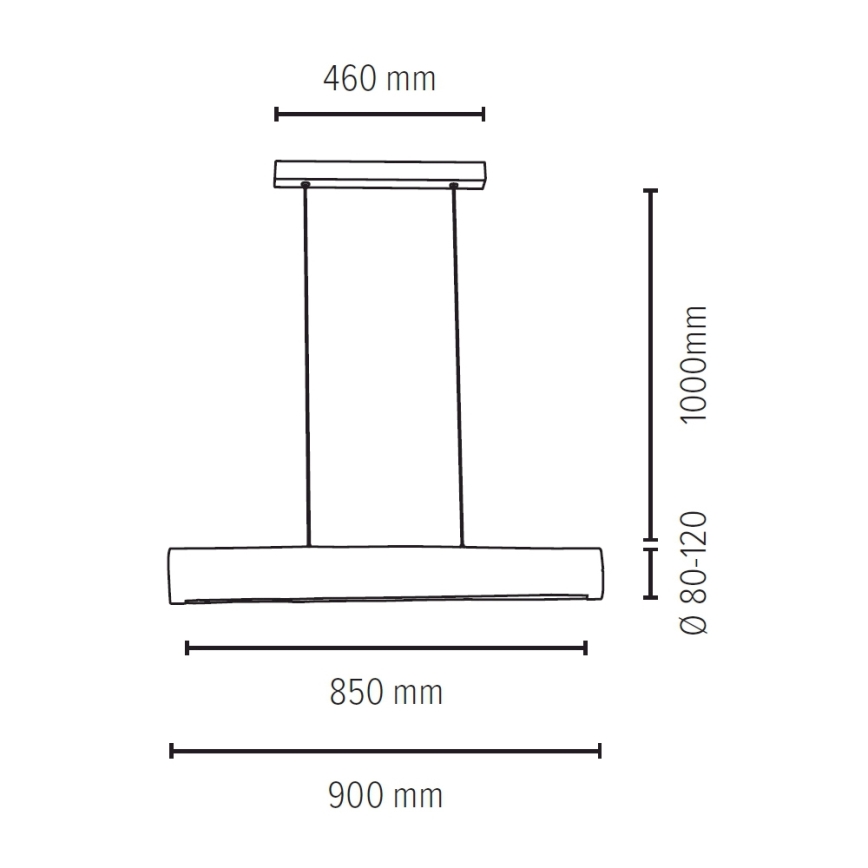 Lampadario a sospensione con filo LED dimmerabile LUCAS LED/25,5W/230V pino