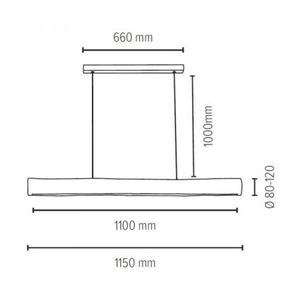 Lampadario a sospensione con filo LED dimmerabile LUCAS LED/33W/230V pino