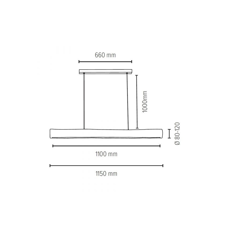 Lampadario a sospensione con filo LED dimmerabile LUCAS LED/33W/230V pino