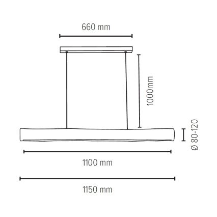 Lampadario a sospensione con filo LED dimmerabile LUCAS LED/33W/230V pino