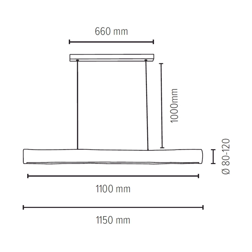 Lampadario a sospensione con filo LED dimmerabile LUCAS LED/33W/230V pino
