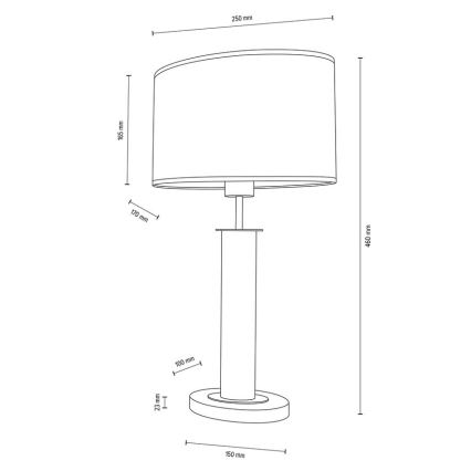 Lampada da tavolo MERCEDES 1xE27/40W/230V 46 cm color crema/quercia