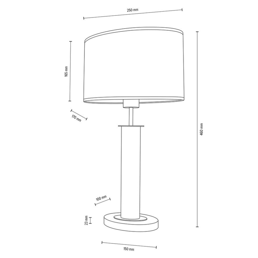 Lampada da tavolo MERCEDES 1xE27/40W/230V 46 cm color crema/quercia