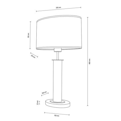 Lampada da tavolo MERCEDES 1xE27/40W/230V 46 cm bianco/quercia
