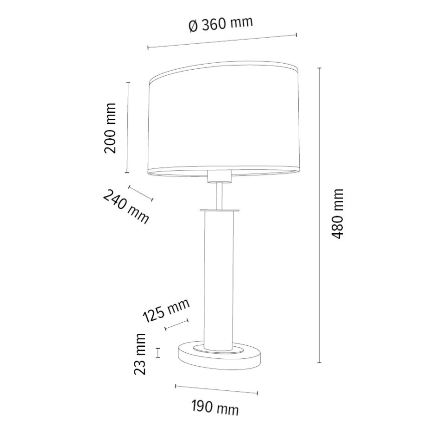 Lampada da tavolo MERCEDES 1xE27/40W/230V 46 cm marrone/quercia