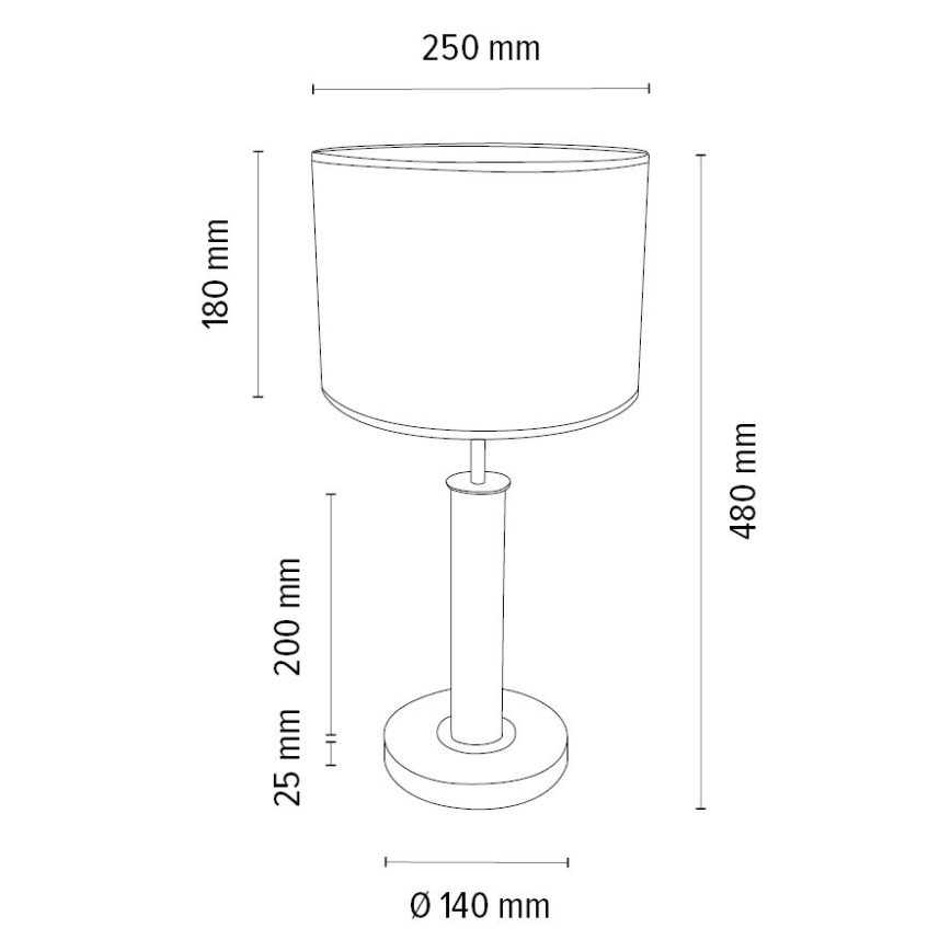 Lampada da tavolo BENITA 1xE27/60W/230V 48 cm marrone/rovere