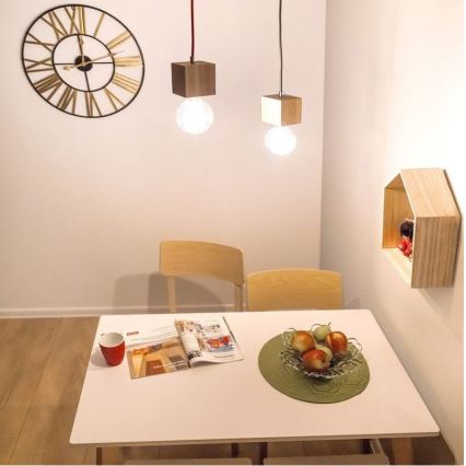 Lampadario a sospensione con filo TRONGO 1xE27/60W/230V quercia