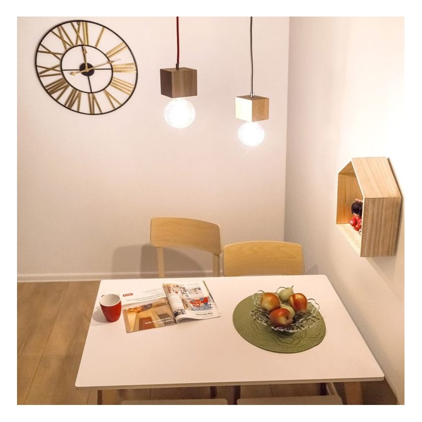 Lampadario a sospensione con filo TRONGO 1xE27/60W/230V quercia