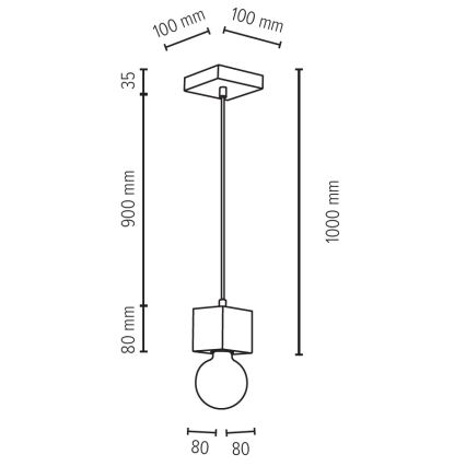 Lampadario a sospensione con filo TRONGO 1xE27/60W/230V - certificato FSC