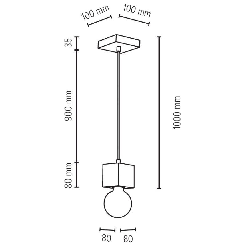 Lampadario a sospensione con filo TRONGO 1xE27/60W/230V quercia