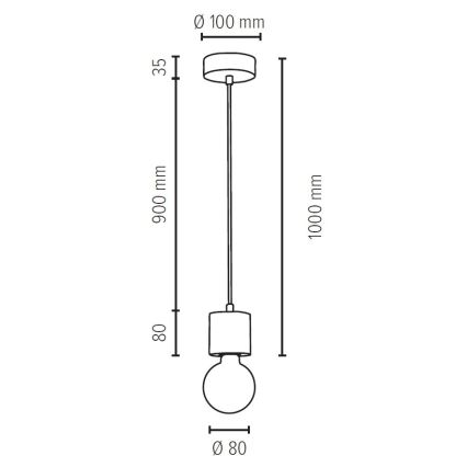 Lampadario a sospensione con filo PINO 1xE27/60W/230V pino