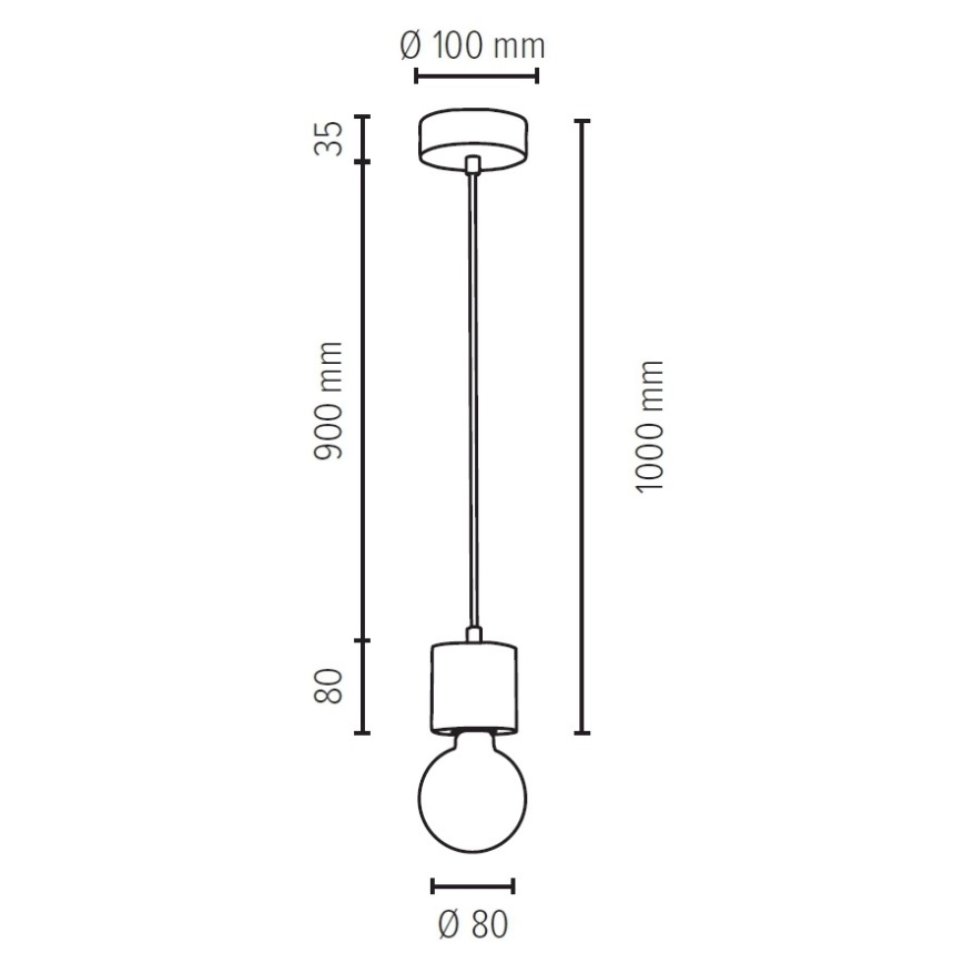 Lampadario a sospensione con filo PINO 1xE27/60W/230V pino