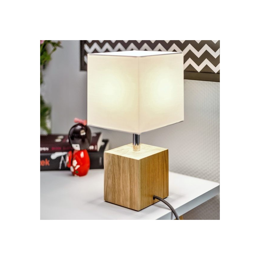 Lampada da tavolo TRONGO SQUARE 1xE27/25W/230V - certificato FSC
