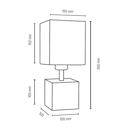 Lampada da tavolo TRONGO SQUARE 1xE27/25W/230V - certificato FSC