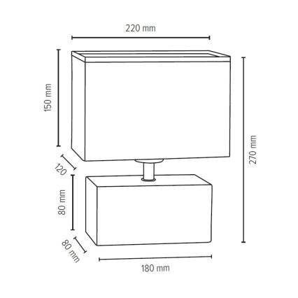 Lampada da tavolo THEO 1xE27/25W/230V - certificato FSC